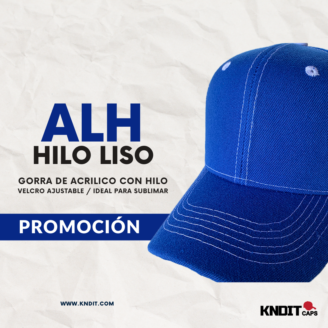 Gorra "ALH" Acrílico Liso con Hilo Bicolor