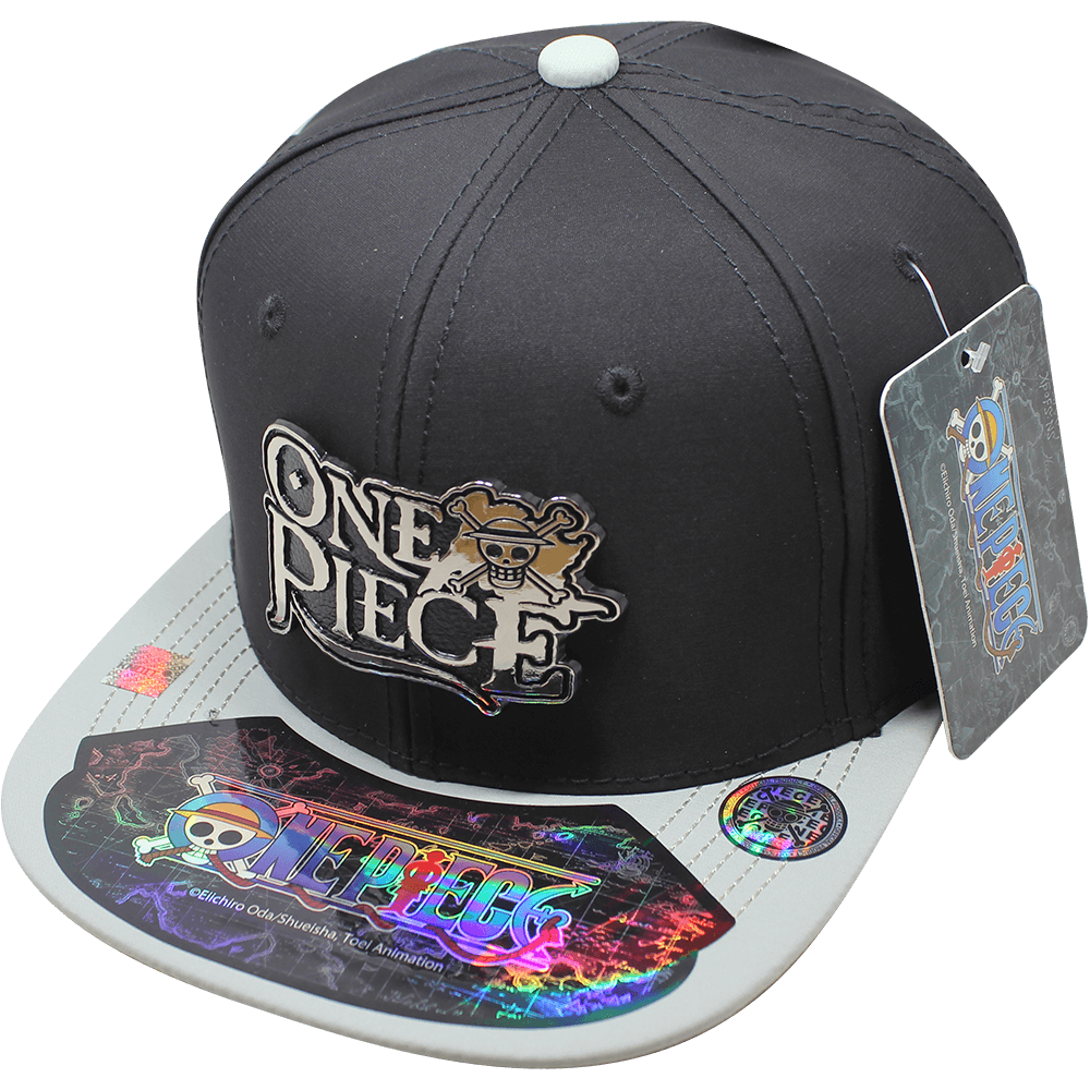 Gorra "ONE PIECE" Placa Metálica Cromada con Textura en Vinipiel 11