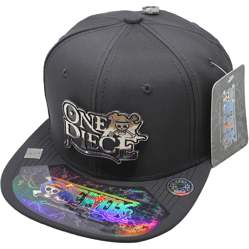 Gorra "ONE PIECE" Placa Metálica Cromada con Textura en Vinipiel 11