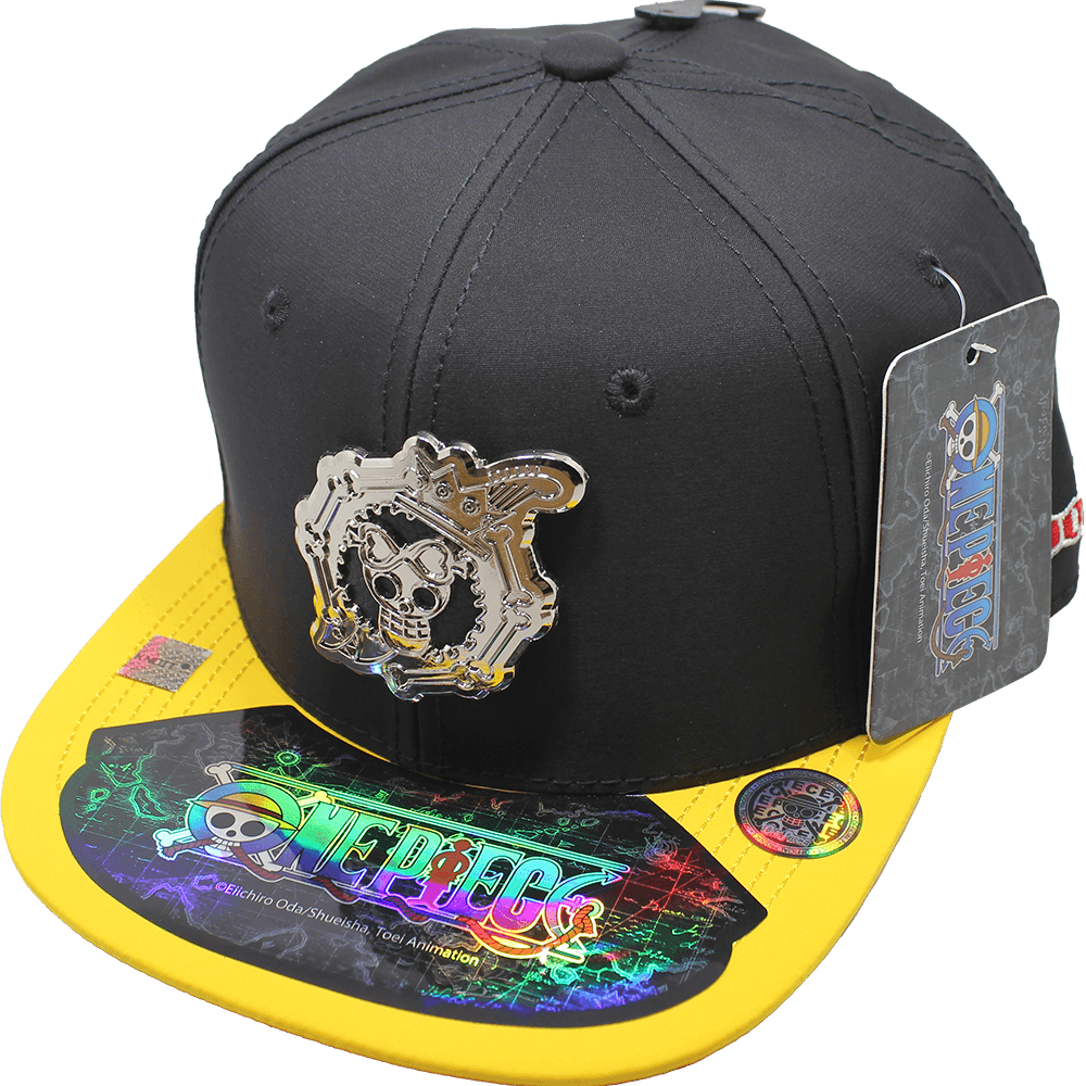 Gorra "ONE PIECE" Brook Placa Metálica Cromada con textura en Vinipiel 12