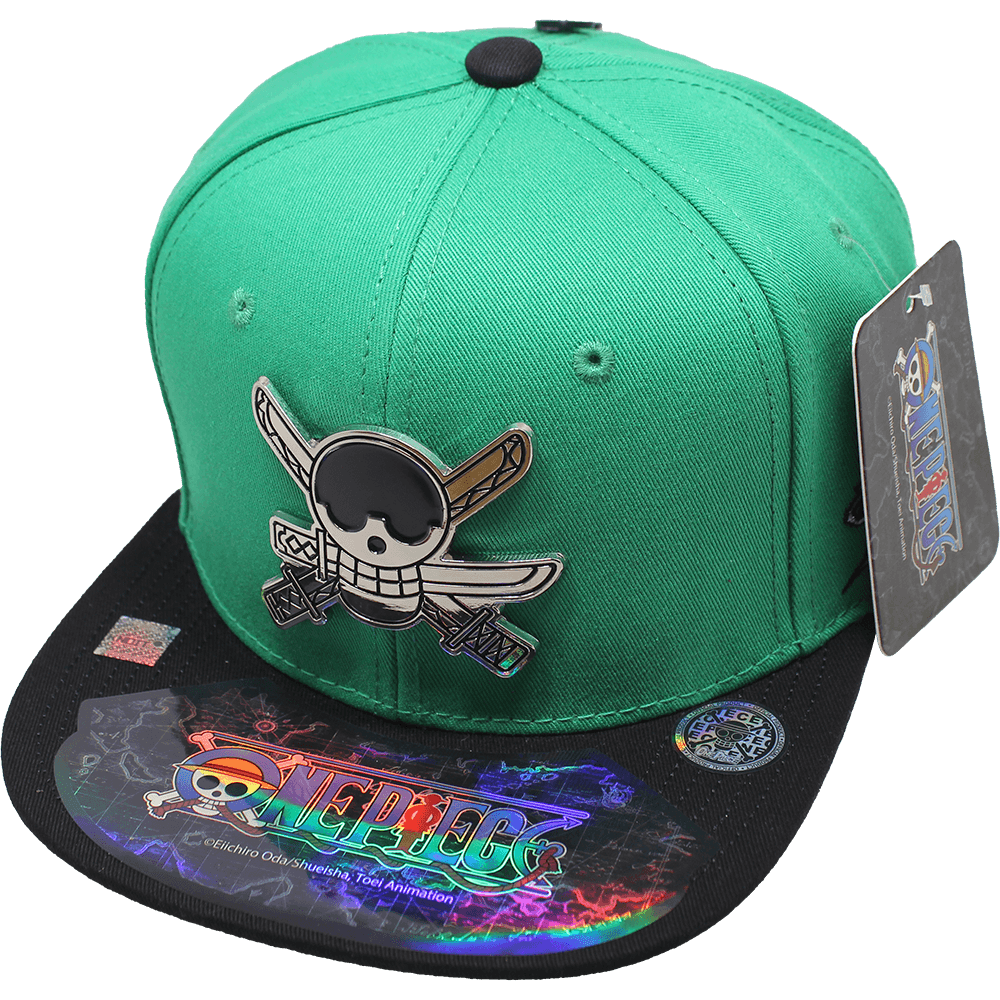 Gorra "ONE PIECE" Zoro Símbolo Placa Metálica Cromada Brilante 04