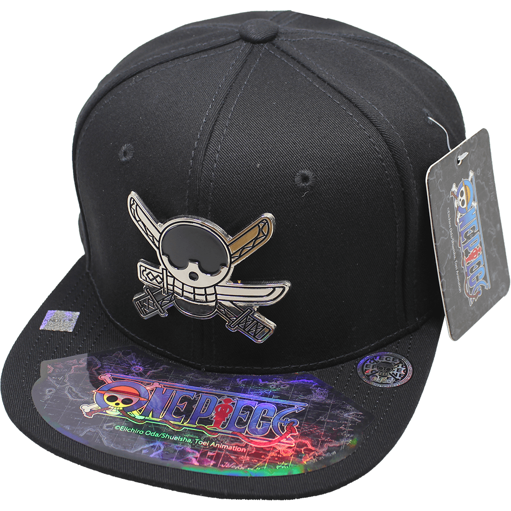 Gorra "ONE PIECE" Zoro Símbolo Placa Metálica Cromada Brilante 04