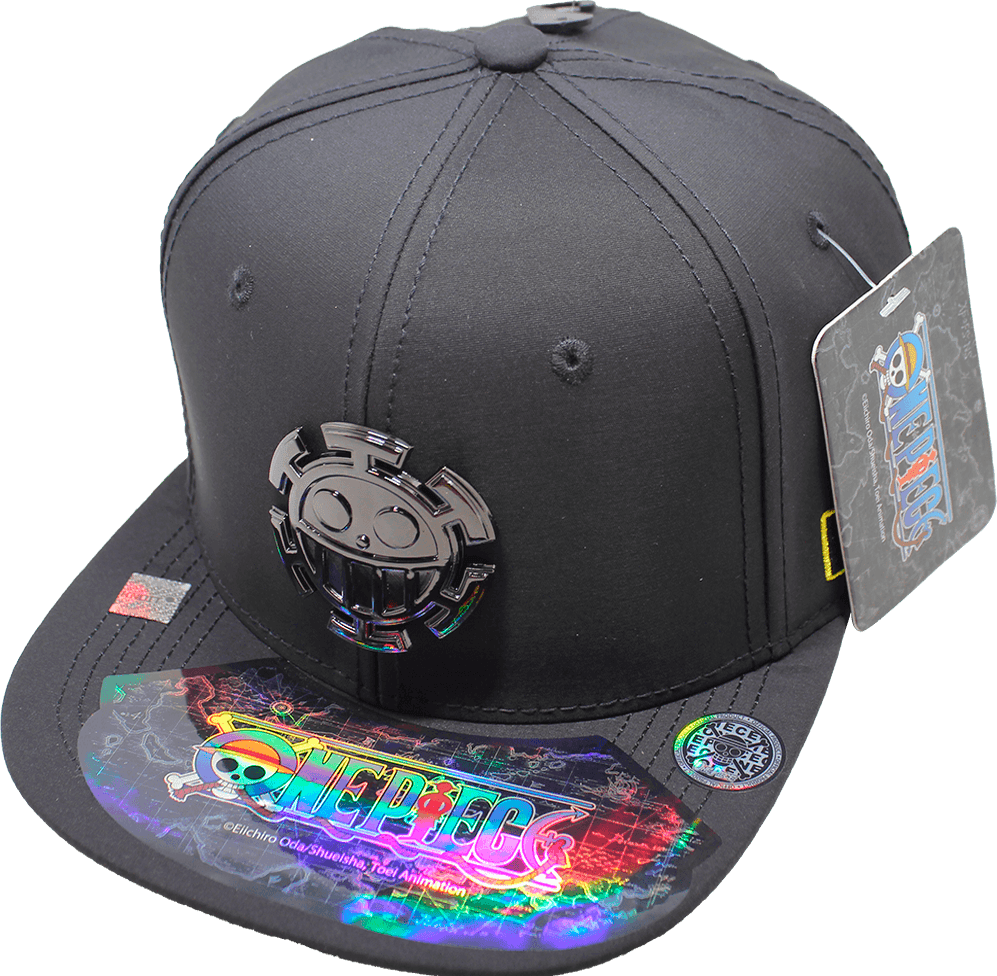 Gorra niño "ONE PIECE" Bepo & Law Placa Negro Cromado Brillante 13