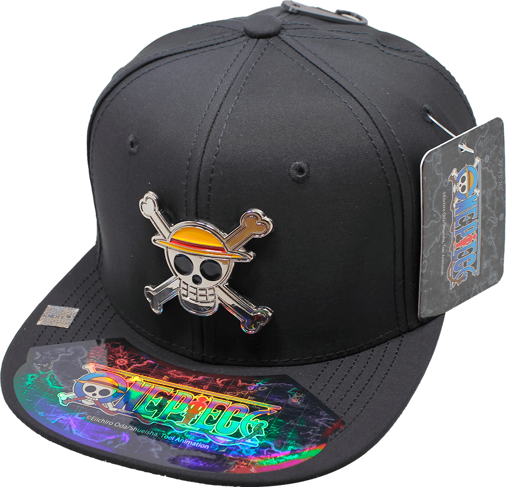 Gorra niño "ONE PIECE" Calavera Luffy Placa Metal Cromado Brillante 15