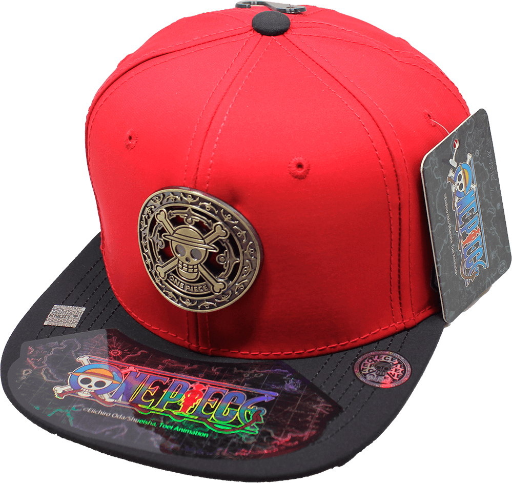 Gorra niño "ONE PIECE" Calavera Placa Metálica Dorada Brillante 16