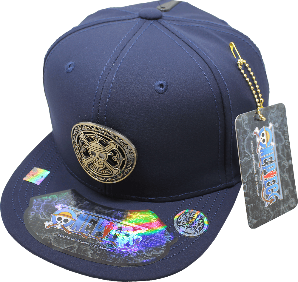 Gorra niño "ONE PIECE" Calavera Placa Metálica Dorada Brillante 16