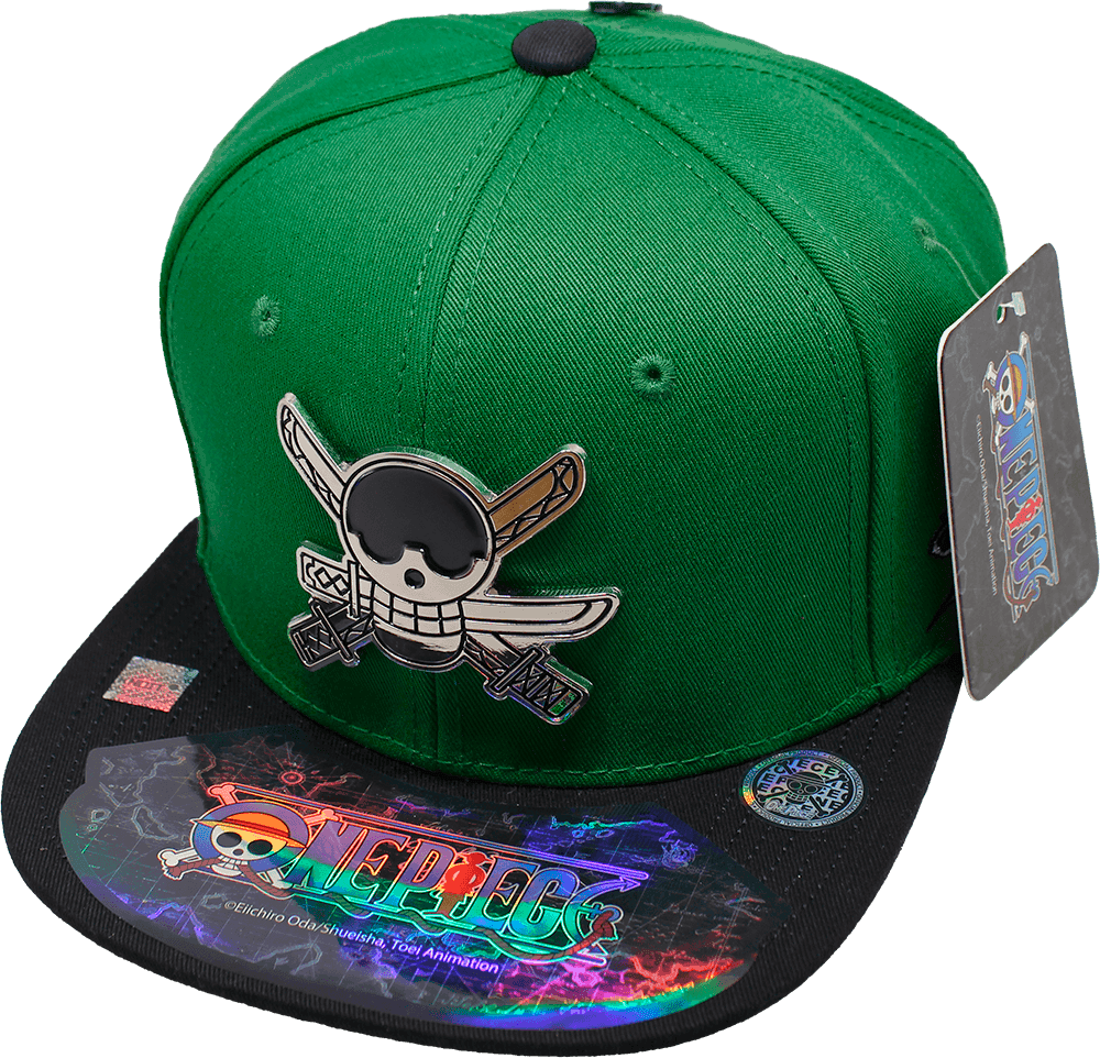 Gorra niño "ONE PIECE" Zoro Símbolo Placa Metálica Cromada Brilante 04