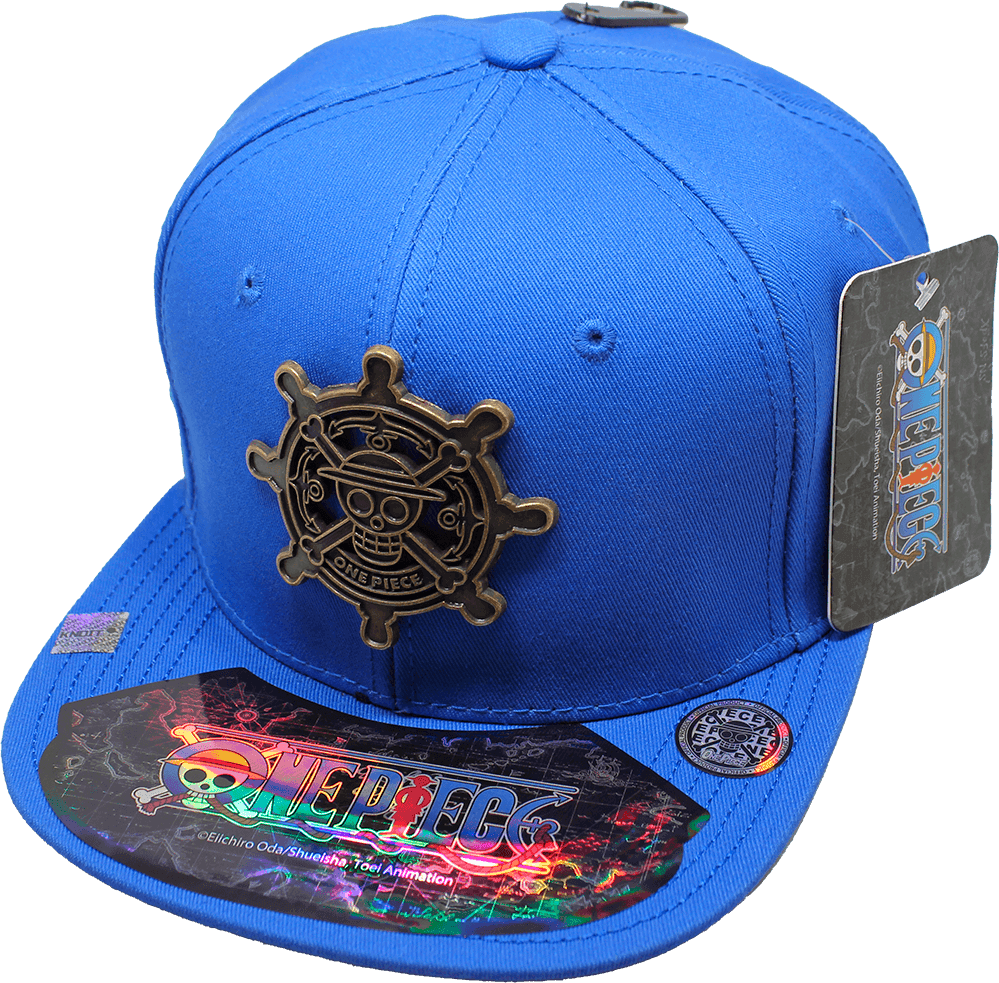Gorra niño "ONE PIECE" Calavera Timón Placa Metálica estilo Latón Viejo 07