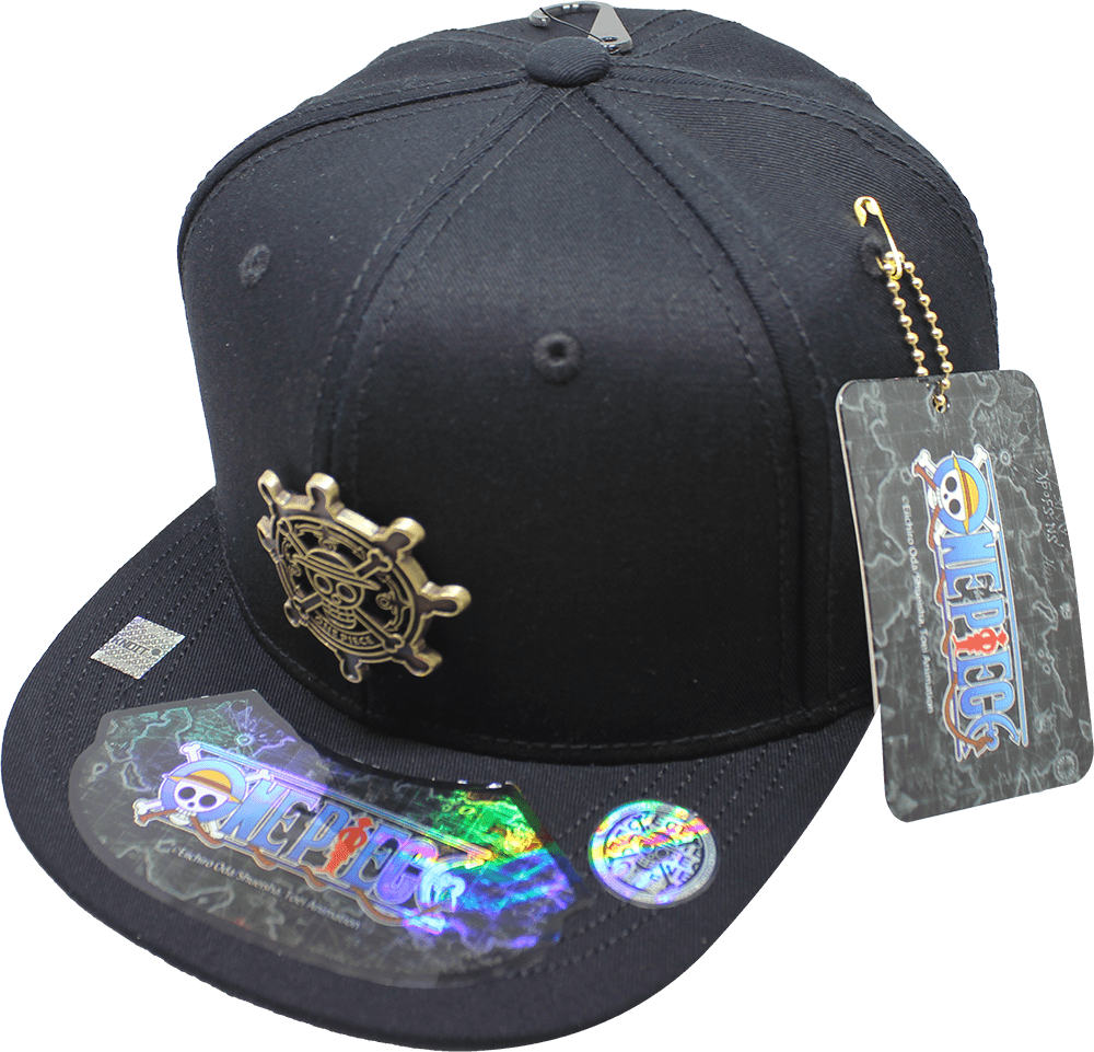 Gorra niño "ONE PIECE" Calavera Timón Placa Metálica estilo Latón Viejo 07