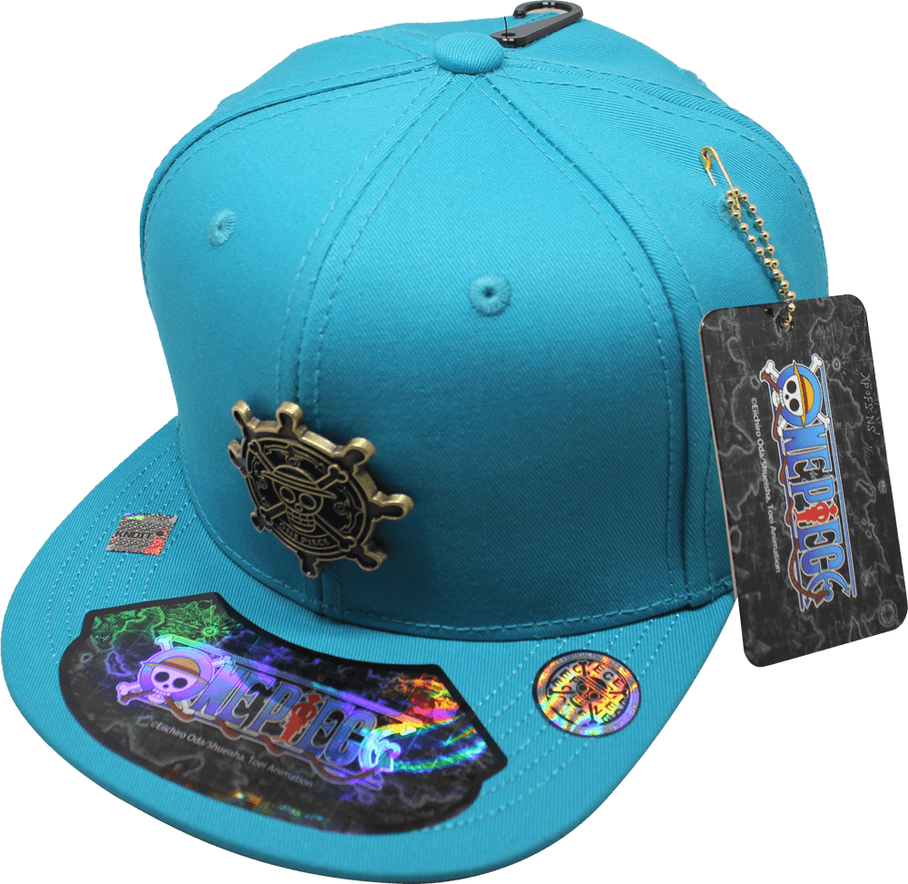Gorra niño "ONE PIECE" Calavera Timón Placa Metálica estilo Latón Viejo 07