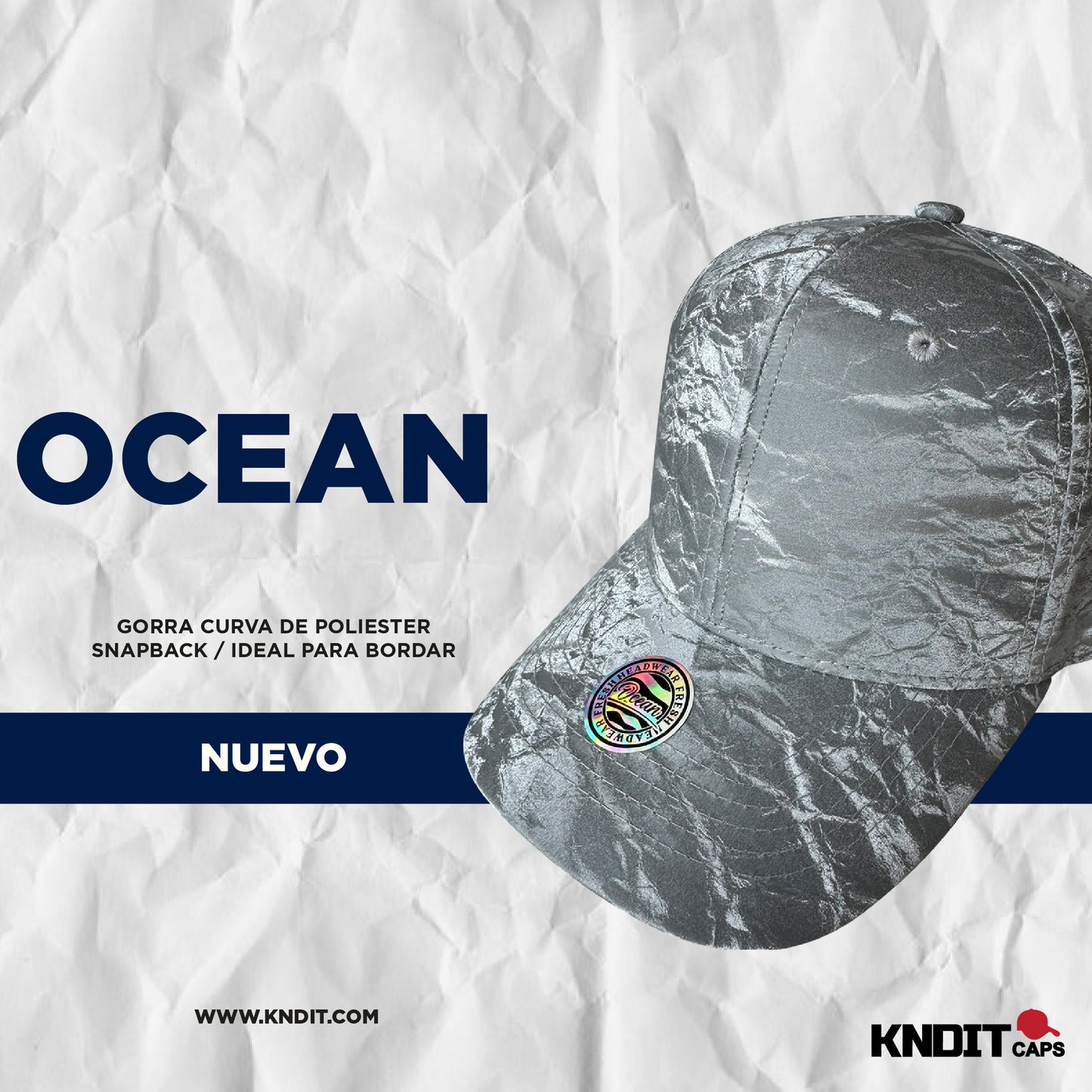 Gorra OCEAN acabado textura reflejo agua (QX0725)