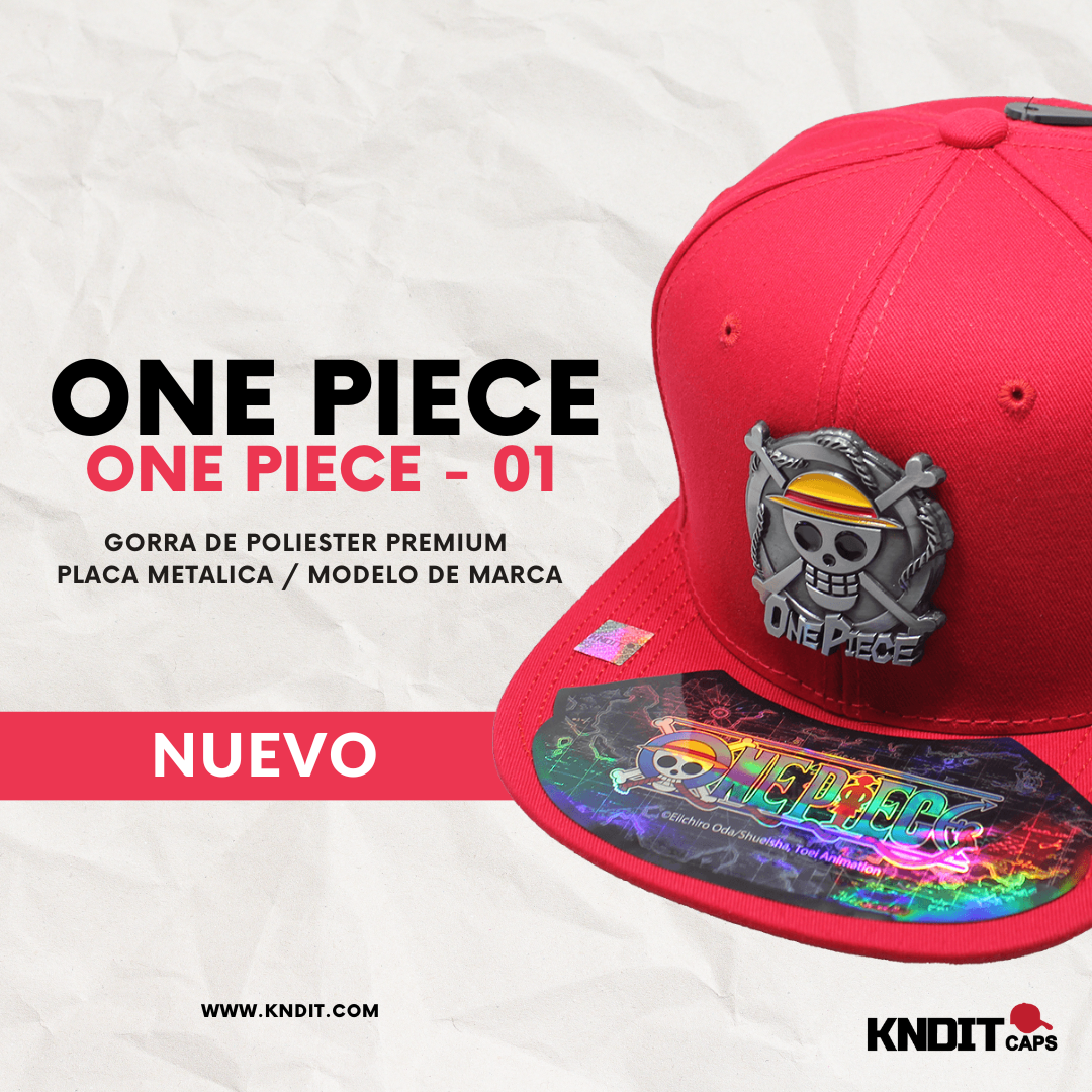 Gorra "ONE PIECE" Calavera Luffy Placa Metalica 01