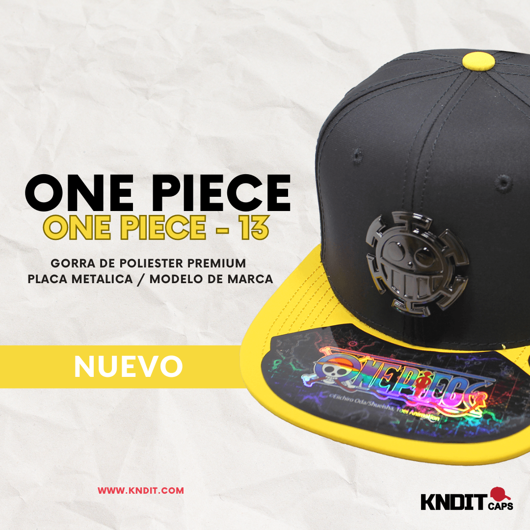 Gorra "ONE PIECE" Bepo & Law Placa Negro Cromado Brillante 13