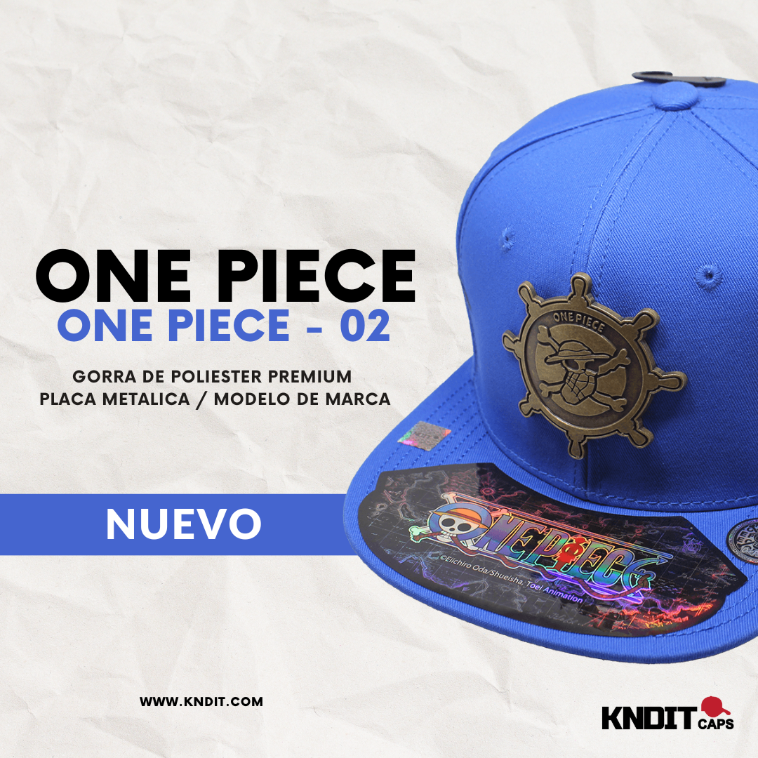 Gorra "ONE PIECE" Luffy Placa Metalica estilo Latón Viejo 02