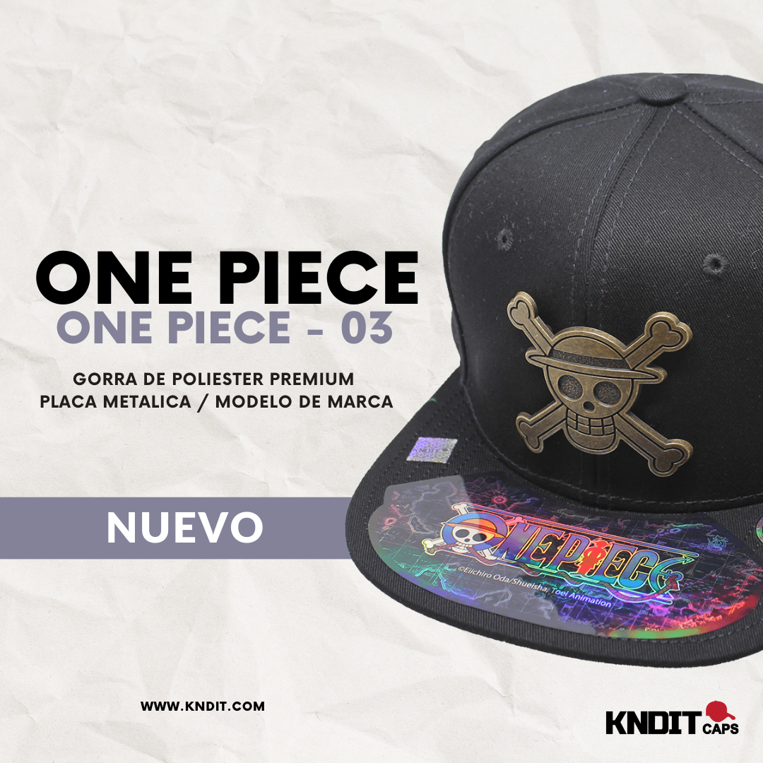 Gorra "ONE PIECE" Luffy Símbolo Placa Metálica estilo Latón Viejo 03