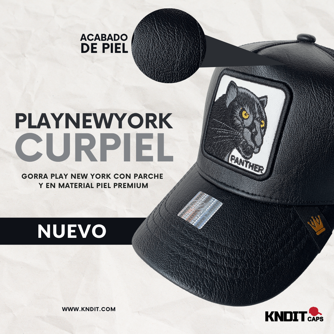 Gorra Animales "PLAYCURPIEL" Acabado de Piel