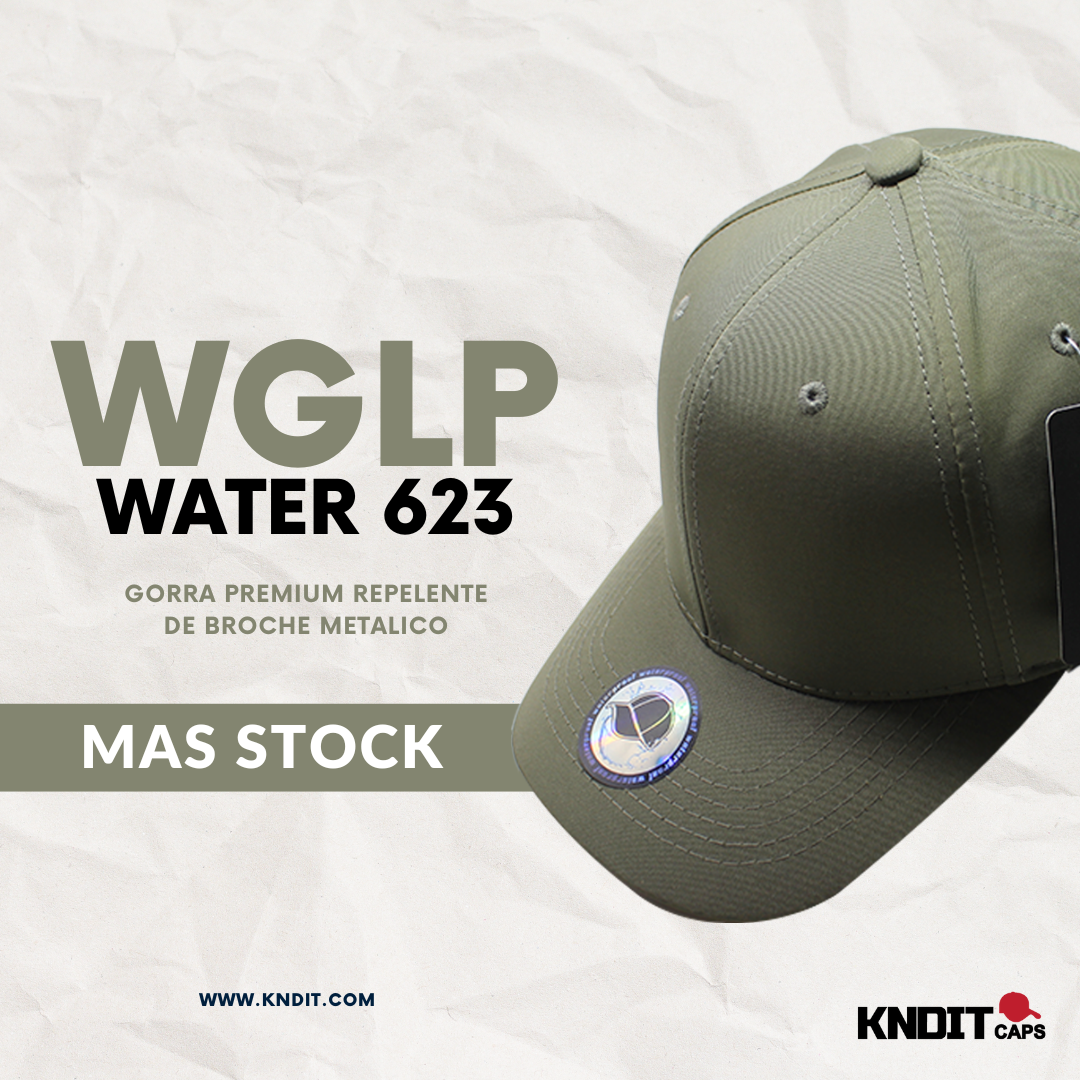 Gorra "WGLP WATER 623" lisa Tela Repelente de poliéster con broche metálico