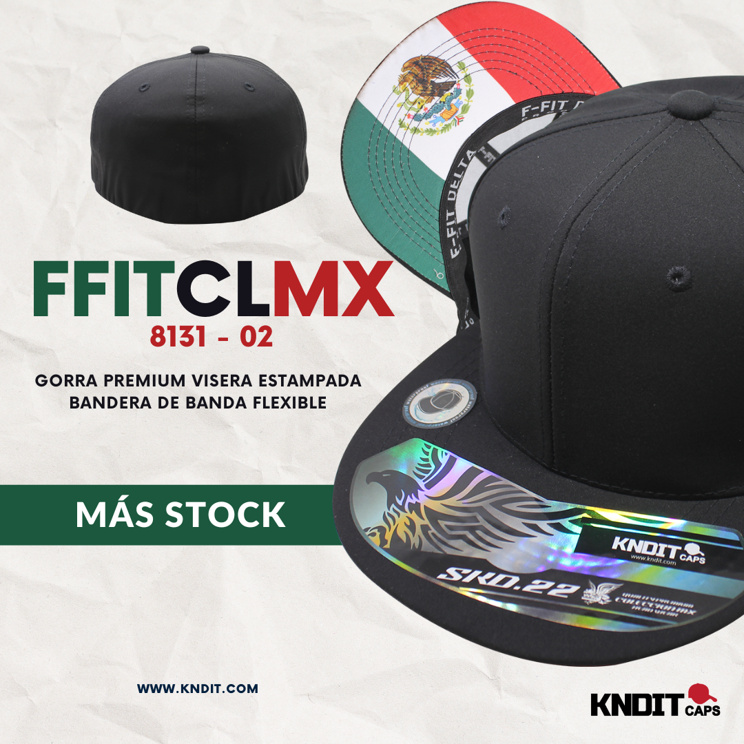 Gorra "F-FITCLMX - 8131" Tela Repelente Gama Premium Visera con BANDERA DE MEXICO