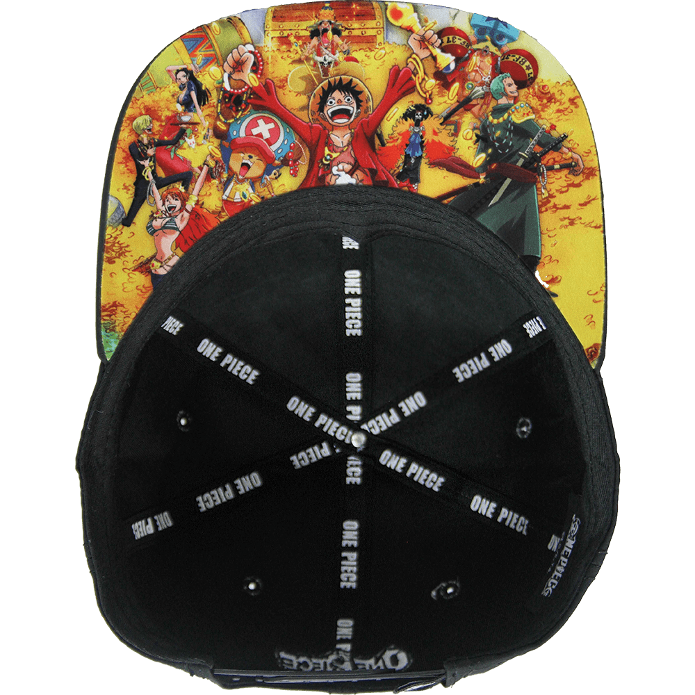 Gorra "ONE PIECE" Calavera Luffy Placa Metal Cromado Brillante 15