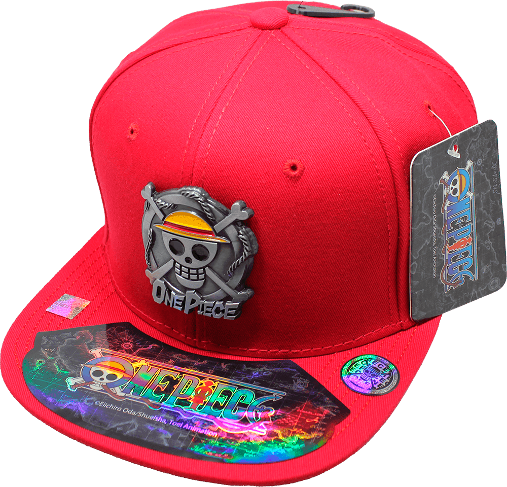 Gorra niño "ONE PIECE" Calavera Luffy Placa Metalica 01