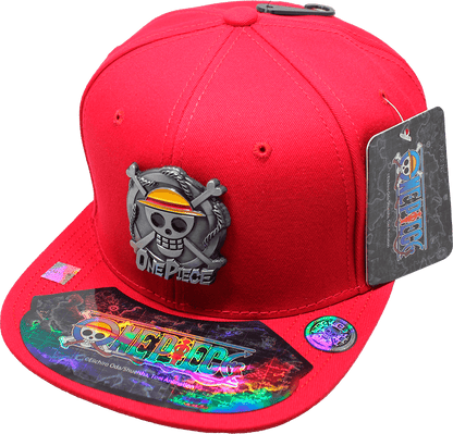Gorra niño "ONE PIECE" Calavera Luffy Placa Metalica 01