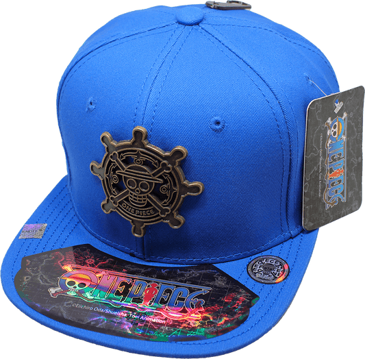 Gorra niño "ONE PIECE" Calavera Timón Placa Metálica estilo Latón Viejo 07