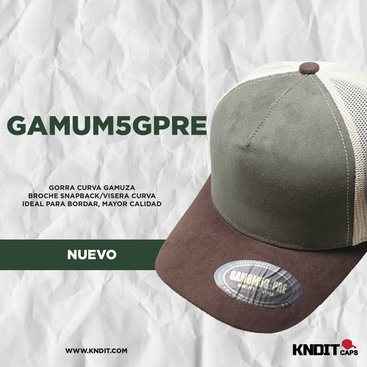 Gorra "GAMUM5GPRE" Gamuza Premium con Broche Snapback Tricolor