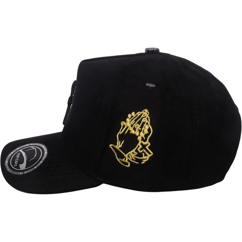 Gorra Top Caps de Gamuza Premium "CRUZ" bordado frontal con motivo de cruz y Estilo Snapback-009