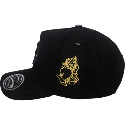 Gorra Top Caps de Gamuza Premium "CRUZ" bordado frontal con motivo de cruz y Estilo Snapback-009