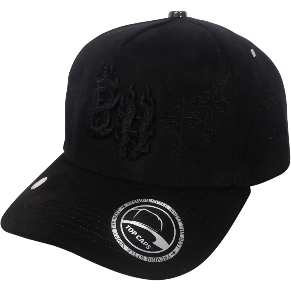 Gorra Top Caps de Gamuza Premium "Dark Cross" Estilo Urbano y Alta Gama-020