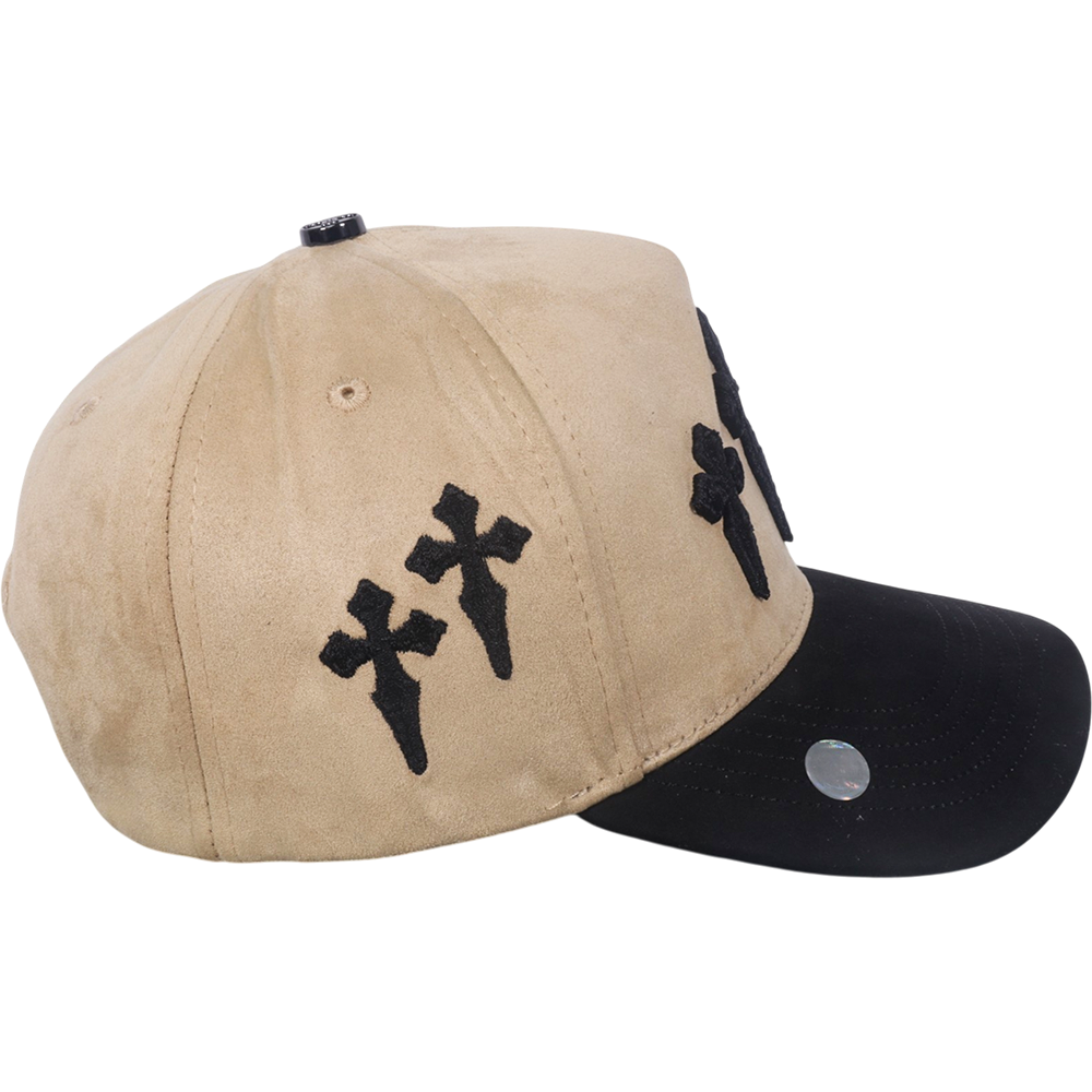 Gorra Top Caps de Gamuza Premium "CRUCES" bordado frontal con motivo de CRUCES y Estilo Snapback-007