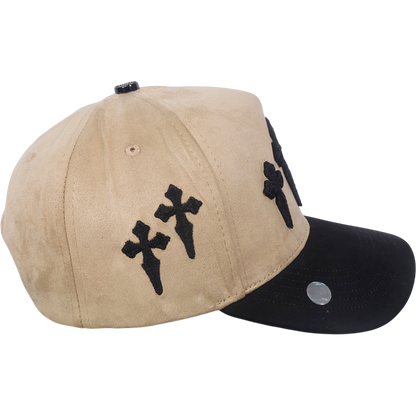 Gorra Top Caps de Gamuza Premium "CRUCES" bordado frontal con motivo de CRUCES y Estilo Snapback-007