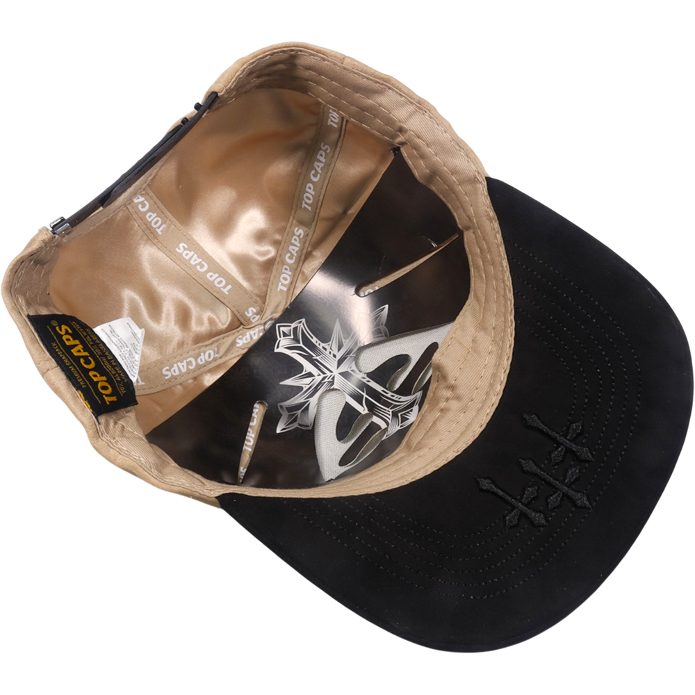 Gorra Top Caps de Gamuza Premium "CRUCES" bordado frontal con motivo de CRUCES y Estilo Snapback-007