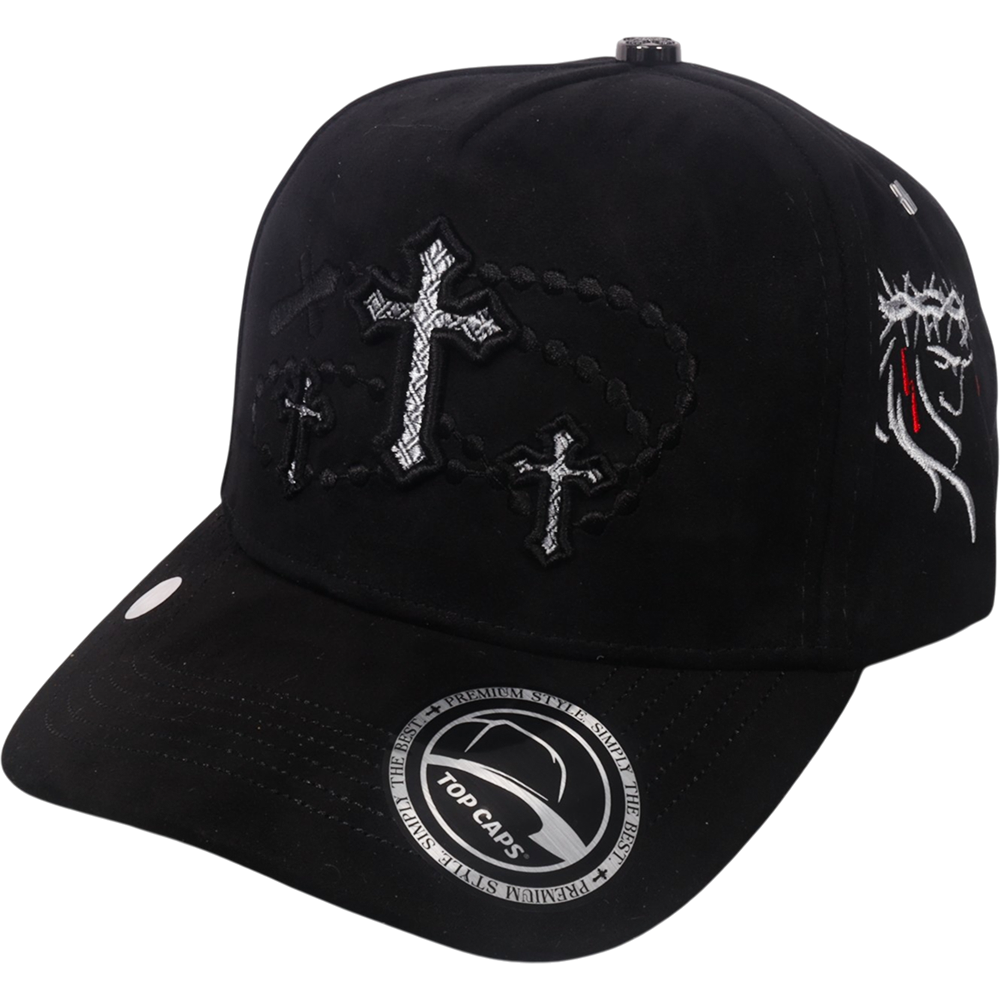 Gorra Top Caps de Gamuza Premium "White Cross" Streetwear con Actitud-004
