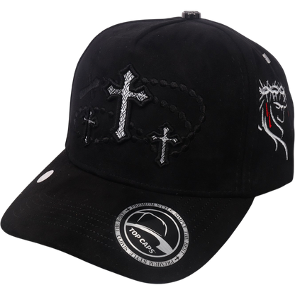 Gorra Top Caps de Gamuza Premium "White Cross" Streetwear con Actitud-004