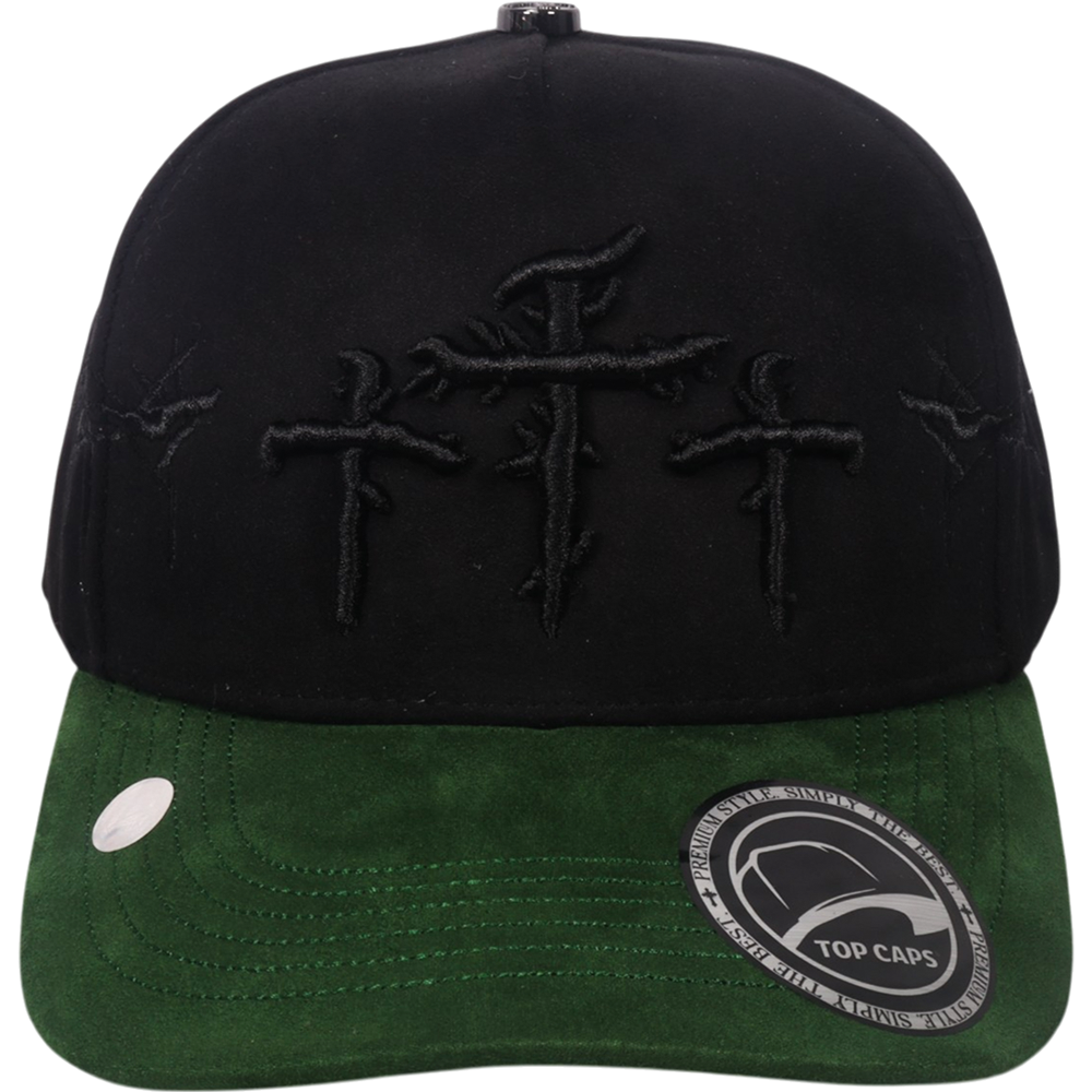 Gorra Top Caps de Gamuza Premium "Tres cruces de diseño espinado"-003