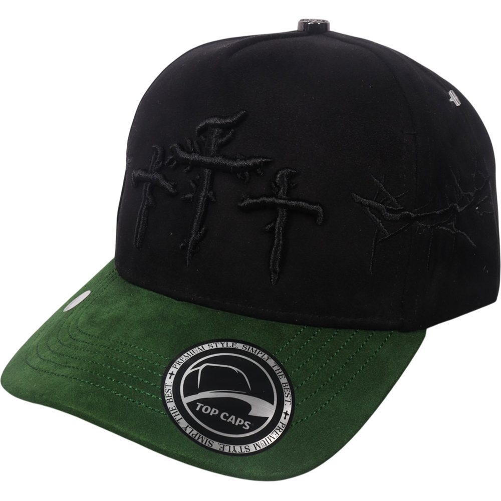 Gorra Top Caps de Gamuza Premium "Tres cruces de diseño espinado"-003