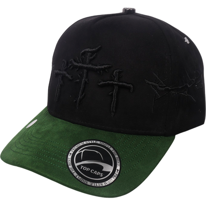 Gorra Top Caps de Gamuza Premium "Tres cruces de diseño espinado"-003