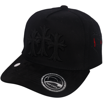 Gorra Top Caps de Gamuza en visera "Elegancia Urbana en Negro Total"-026