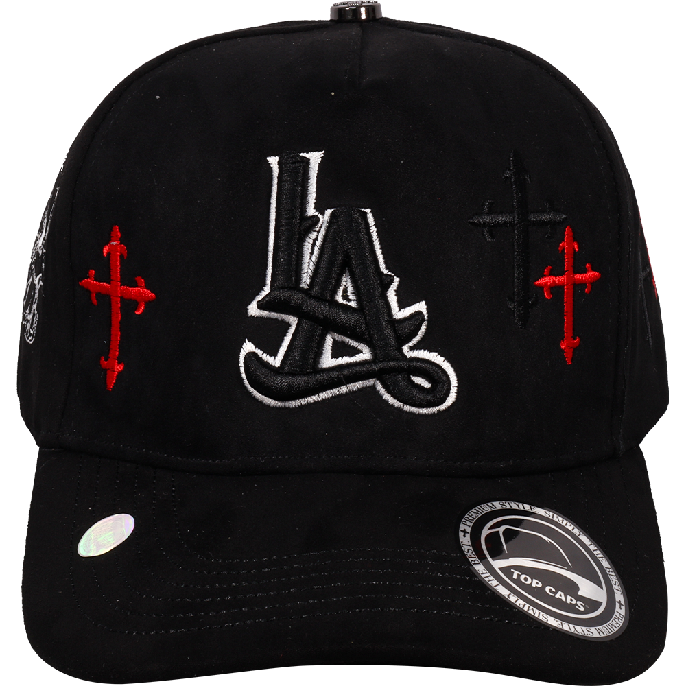 Gorra Top Caps de Gamuza en visera "Elegancia Urbana en Negro Total"-026