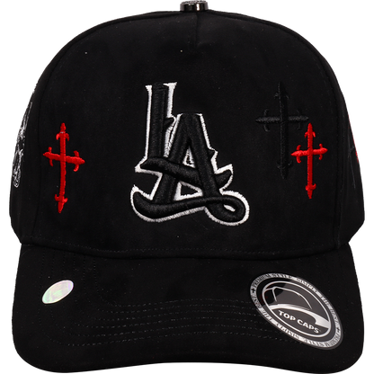 Gorra Top Caps de Gamuza en visera "Elegancia Urbana en Negro Total"-026