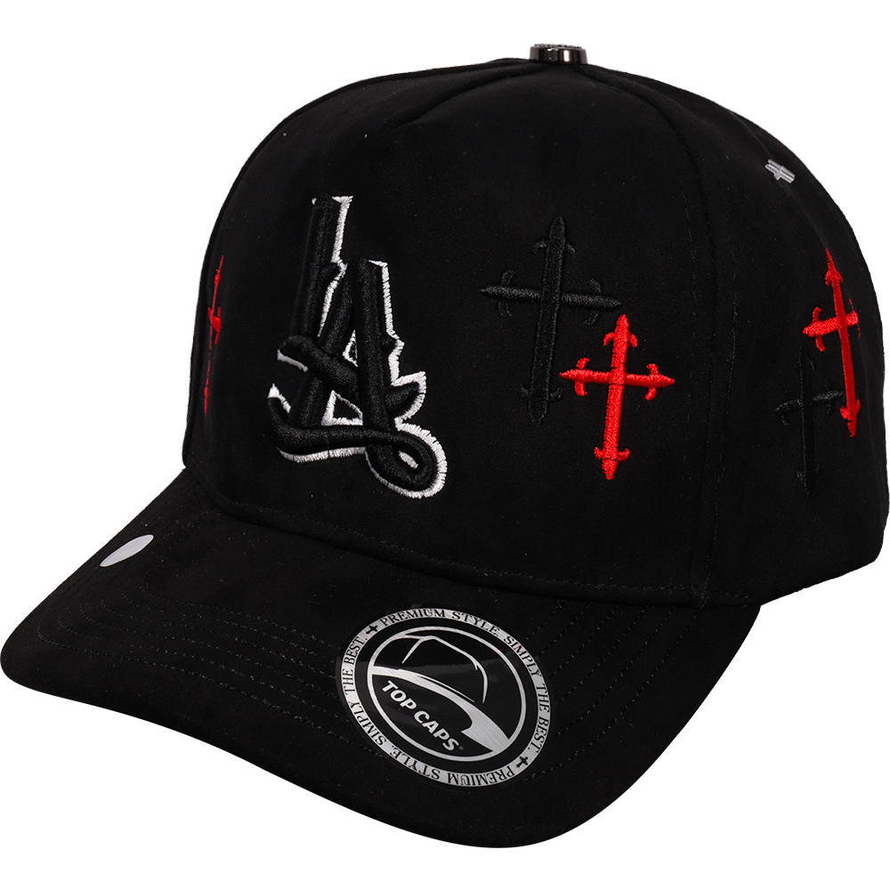 Gorra Top Caps de Gamuza en visera "Elegancia Urbana en Negro Total"-026