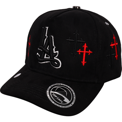 Gorra Top Caps de Gamuza en visera "Elegancia Urbana en Negro Total"-026