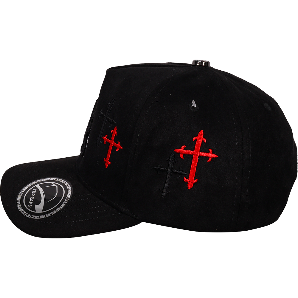 Gorra Top Caps de Gamuza en visera ""LA" Gothic Style – Edición Cruces Total"-018