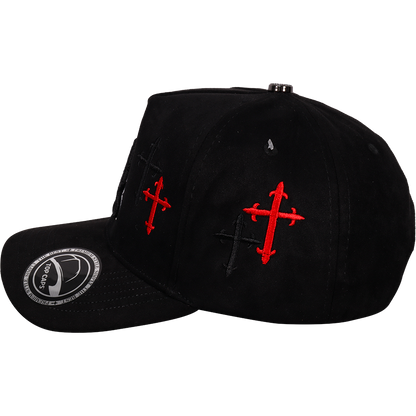 Gorra Top Caps de Gamuza en visera ""LA" Gothic Style – Edición Cruces Total"-018