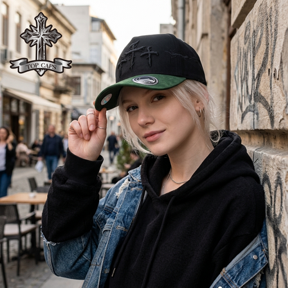 Gorra Top Caps de Gamuza Premium "Tres cruces de diseño espinado"-003