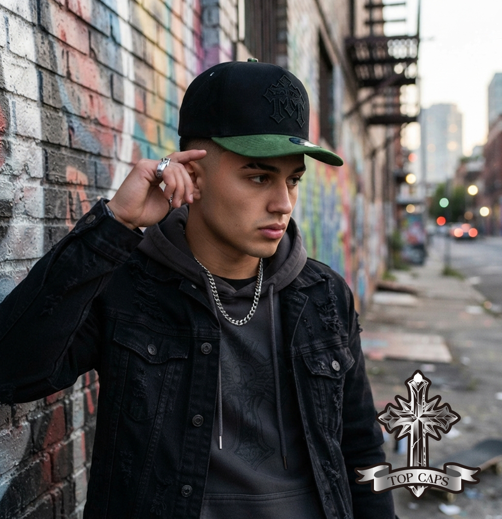 Gorra Top Caps de Gamuza Premium "3 CRUCES"  y Estilo Snapback-008
