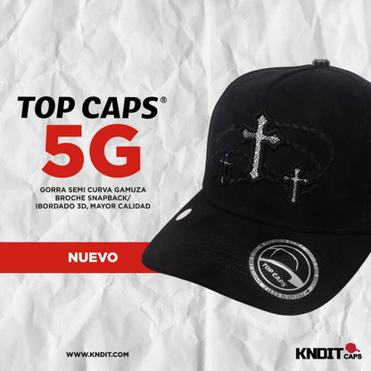 Gorra Top Caps de Gamuza Premium "White Cross" Streetwear con Actitud-004