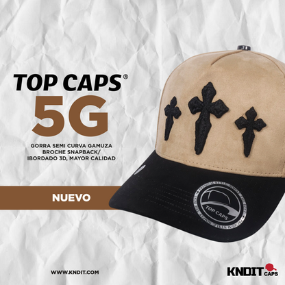 Gorra Top Caps de Gamuza Premium "CRUCES" bordado frontal con motivo de CRUCES y Estilo Snapback-007