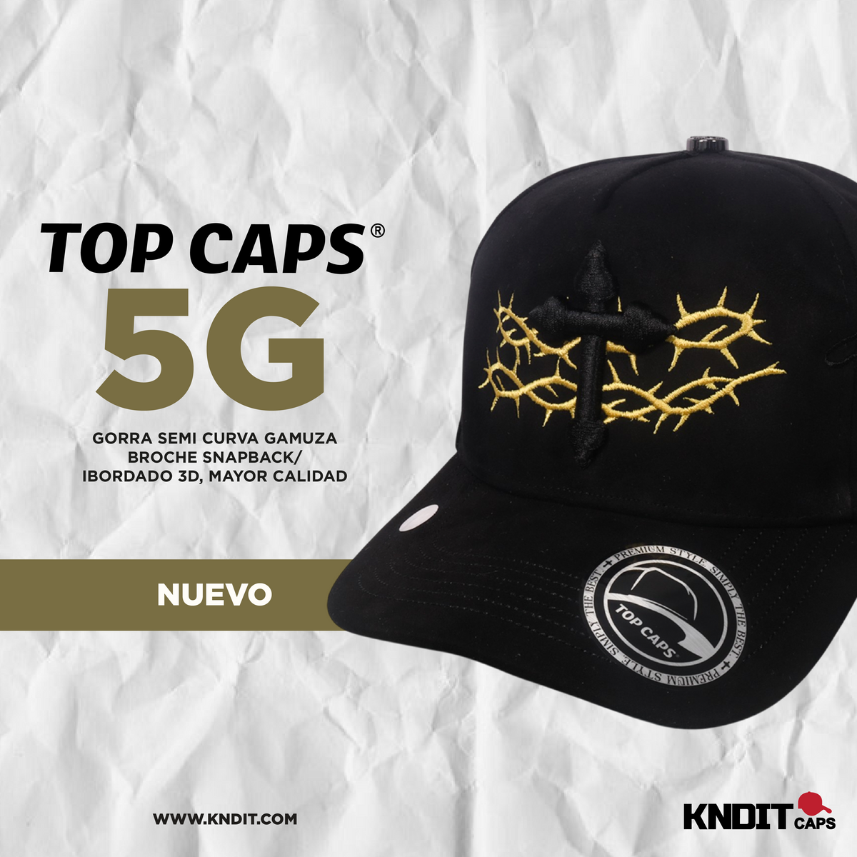 Gorra Top Caps de Gamuza Premium "Crown & Cross"  y Edición Urbana Exclusiva-011